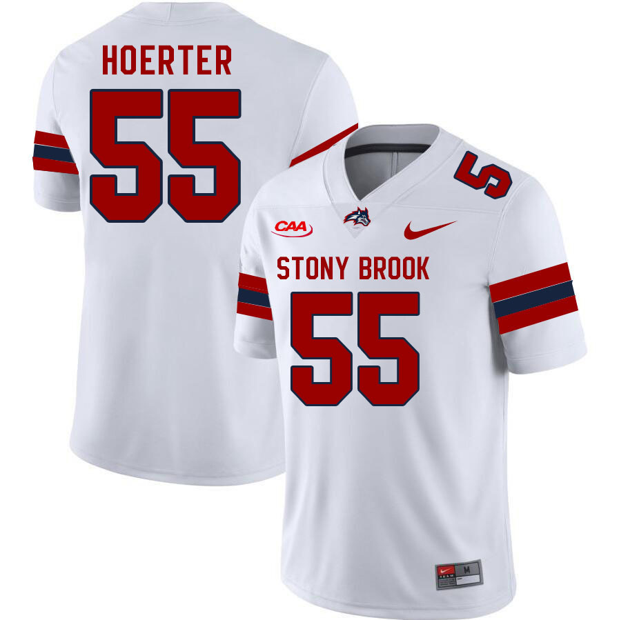 Stony Brook Seawolves #55 Zach Hoerter College Football Jerseys Stitched Sale-White